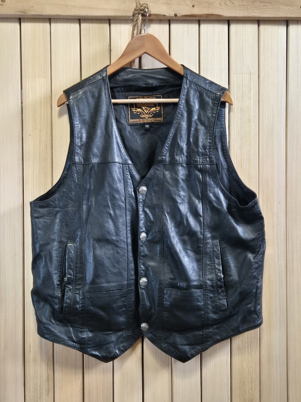 Milwaukee Leather Button Vest Mens Classic Biker Style.